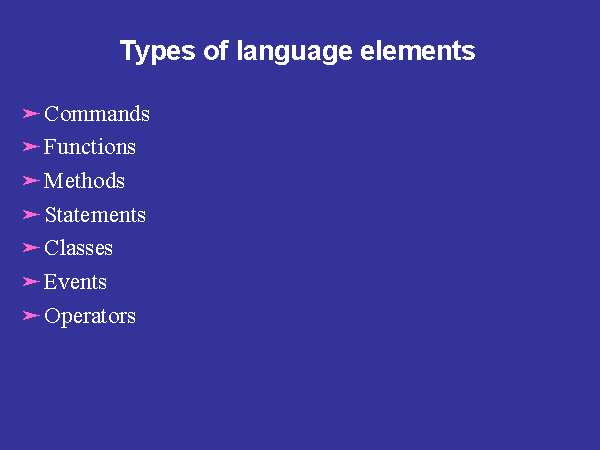 Types Of Language Elements